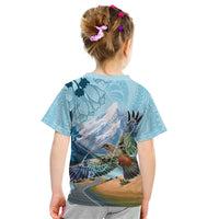 New Zealand South Island Kid T Shirt Te Waipounamu Aoraki Kea Bird LT14 - Polynesian Pride
