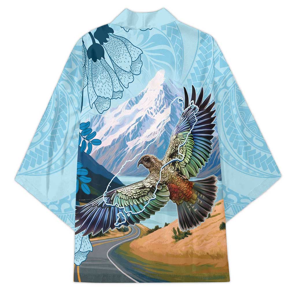 New Zealand South Island Kimono Te Waipounamu Aoraki Kea Bird LT14 - Polynesian Pride