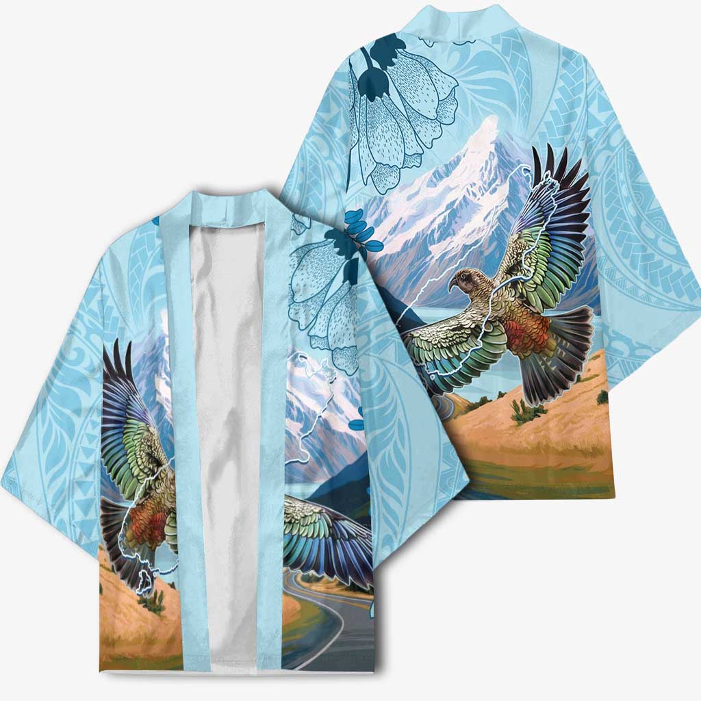 New Zealand South Island Kimono Te Waipounamu Aoraki Kea Bird LT14 - Polynesian Pride