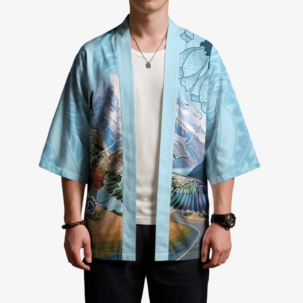 New Zealand South Island Kimono Te Waipounamu Aoraki Kea Bird LT14 - Polynesian Pride