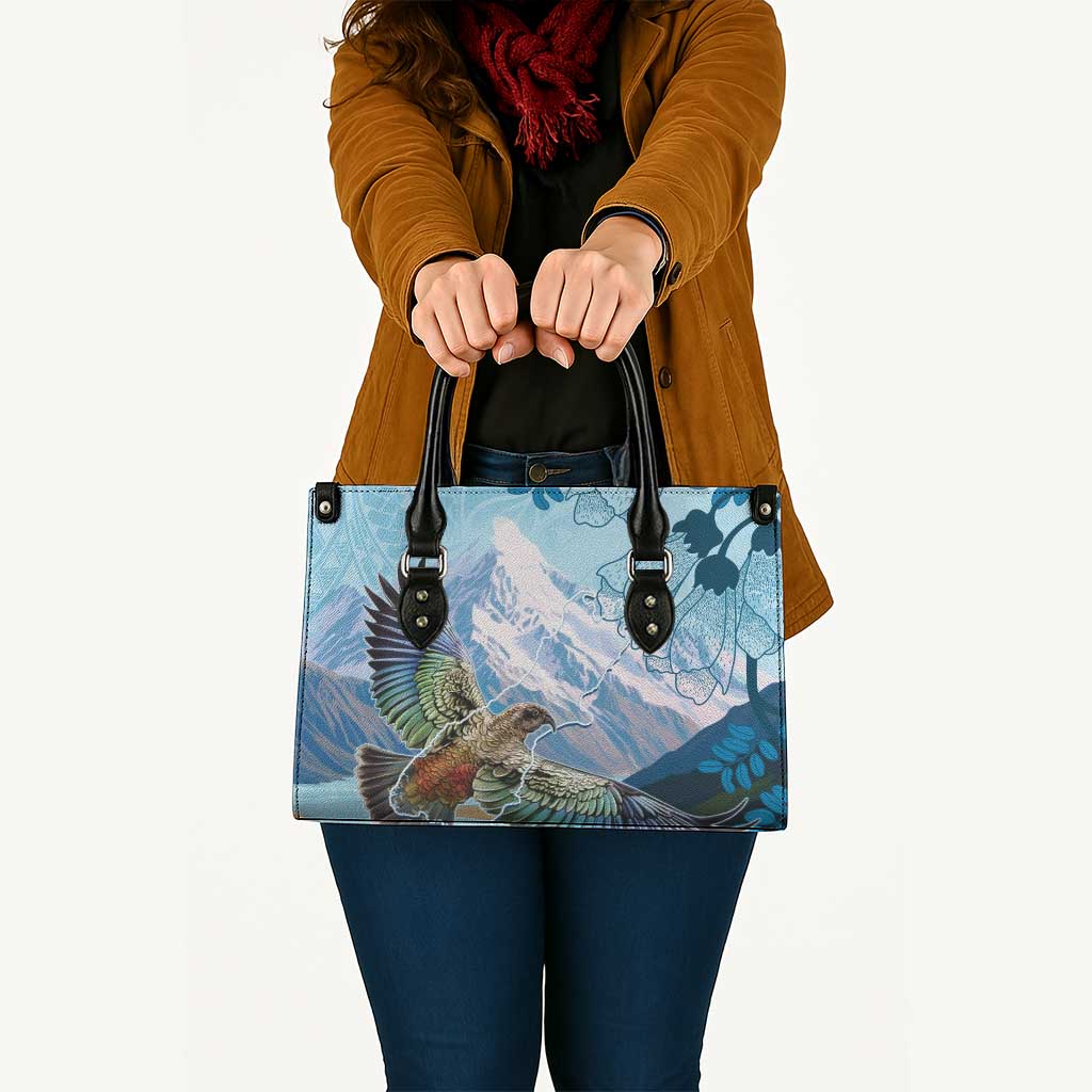 New Zealand South Island Leather Bag Te Waipounamu Aoraki Kea Bird LT14 - Polynesian Pride