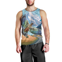 New Zealand South Island Men Tank Top Te Waipounamu Aoraki Kea Bird LT14 - Polynesian Pride