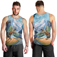 New Zealand South Island Men Tank Top Te Waipounamu Aoraki Kea Bird LT14 - Polynesian Pride