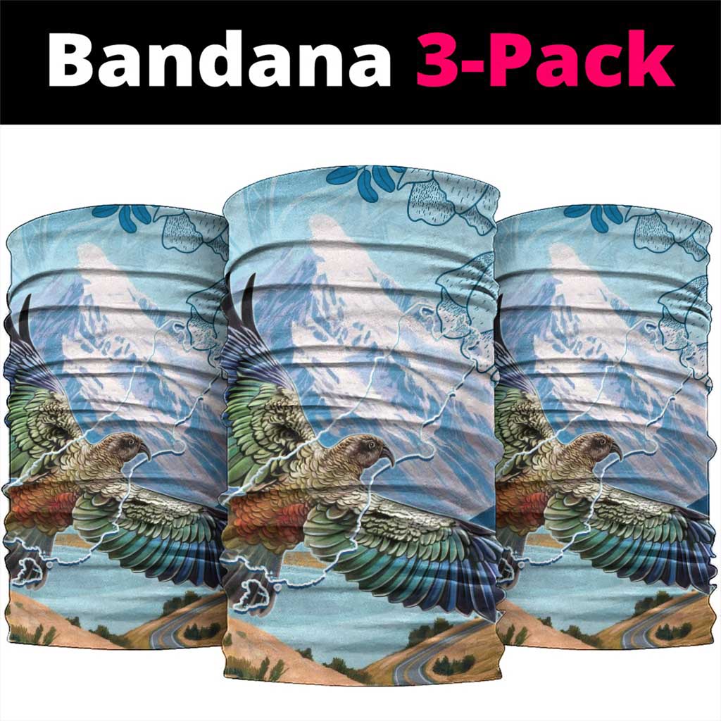 New Zealand South Island Neck Gaiter Te Waipounamu Aoraki Kea Bird LT14 package One Size: 25*50cm Blue - Polynesian Pride