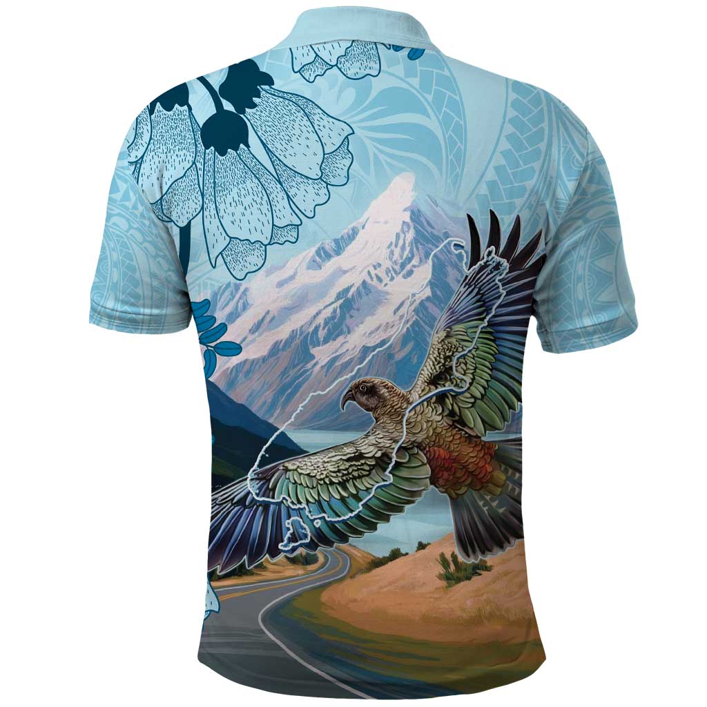 New Zealand South Island Polo Shirt Te Waipounamu Aoraki Kea Bird LT14 - Polynesian Pride