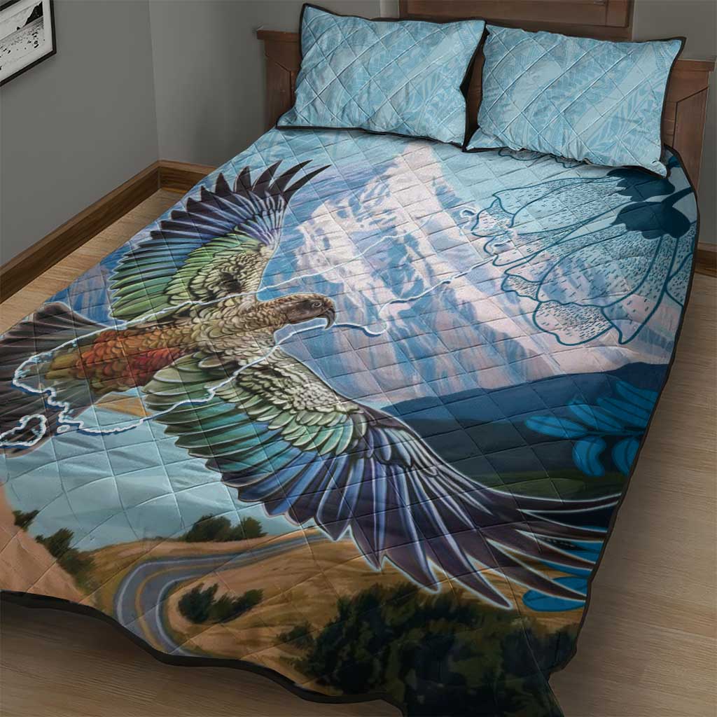 New Zealand South Island Quilt Bed Set Te Waipounamu Aoraki Kea Bird LT14 - Polynesian Pride