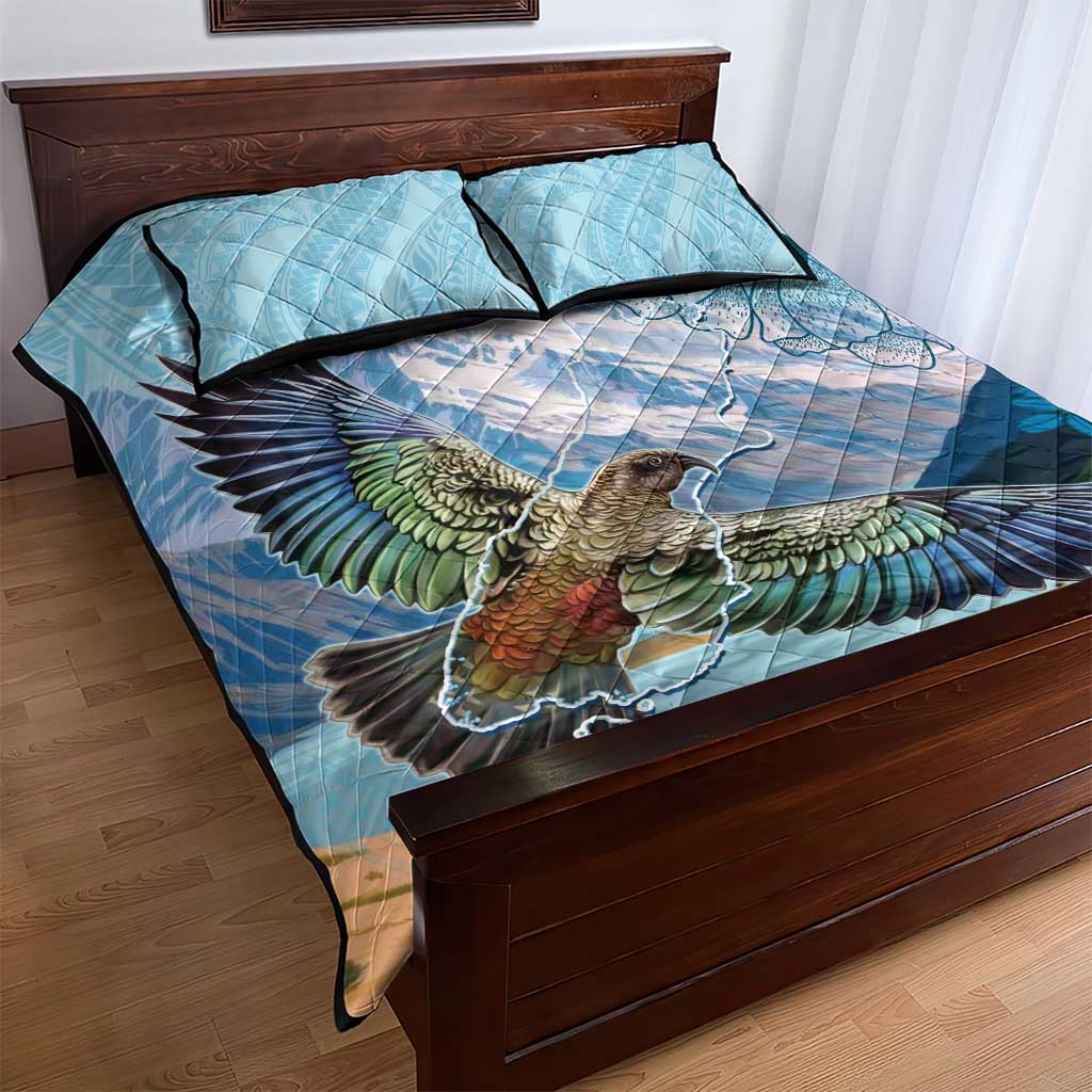 New Zealand South Island Quilt Bed Set Te Waipounamu Aoraki Kea Bird LT14 - Polynesian Pride