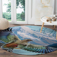 New Zealand South Island Round Carpet Te Waipounamu Aoraki Kea Bird LT14 - Polynesian Pride