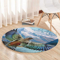 New Zealand South Island Round Carpet Te Waipounamu Aoraki Kea Bird LT14 - Polynesian Pride