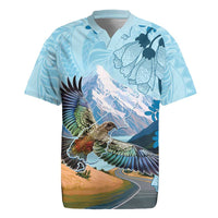 New Zealand South Island Rugby Jersey Te Waipounamu Aoraki Kea Bird LT14 Blue - Polynesian Pride