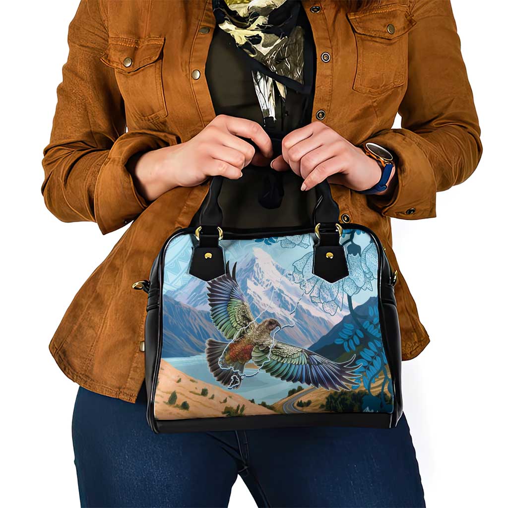 New Zealand South Island Shoulder Handbag Te Waipounamu Aoraki Kea Bird LT14 - Polynesian Pride