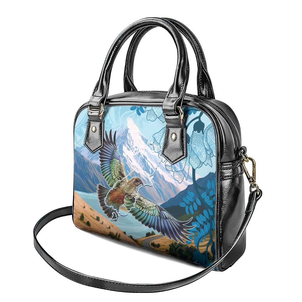 New Zealand South Island Shoulder Handbag Te Waipounamu Aoraki Kea Bird LT14 - Polynesian Pride