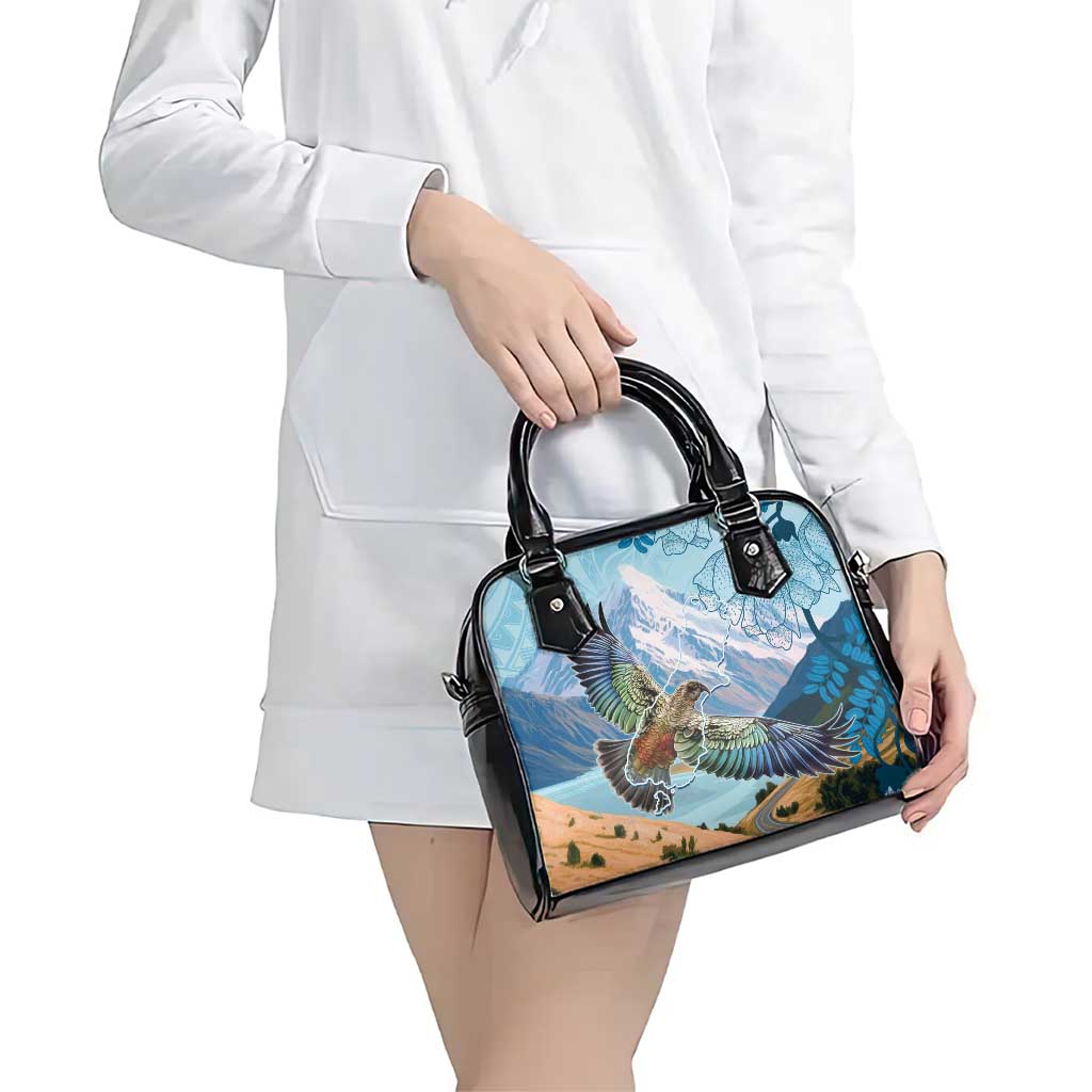 New Zealand South Island Shoulder Handbag Te Waipounamu Aoraki Kea Bird LT14 - Polynesian Pride