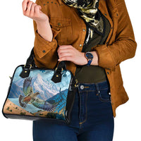 New Zealand South Island Shoulder Handbag Te Waipounamu Aoraki Kea Bird LT14 - Polynesian Pride