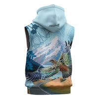 New Zealand South Island Sleeveless Hoodie Te Waipounamu Aoraki Kea Bird LT14 - Polynesian Pride