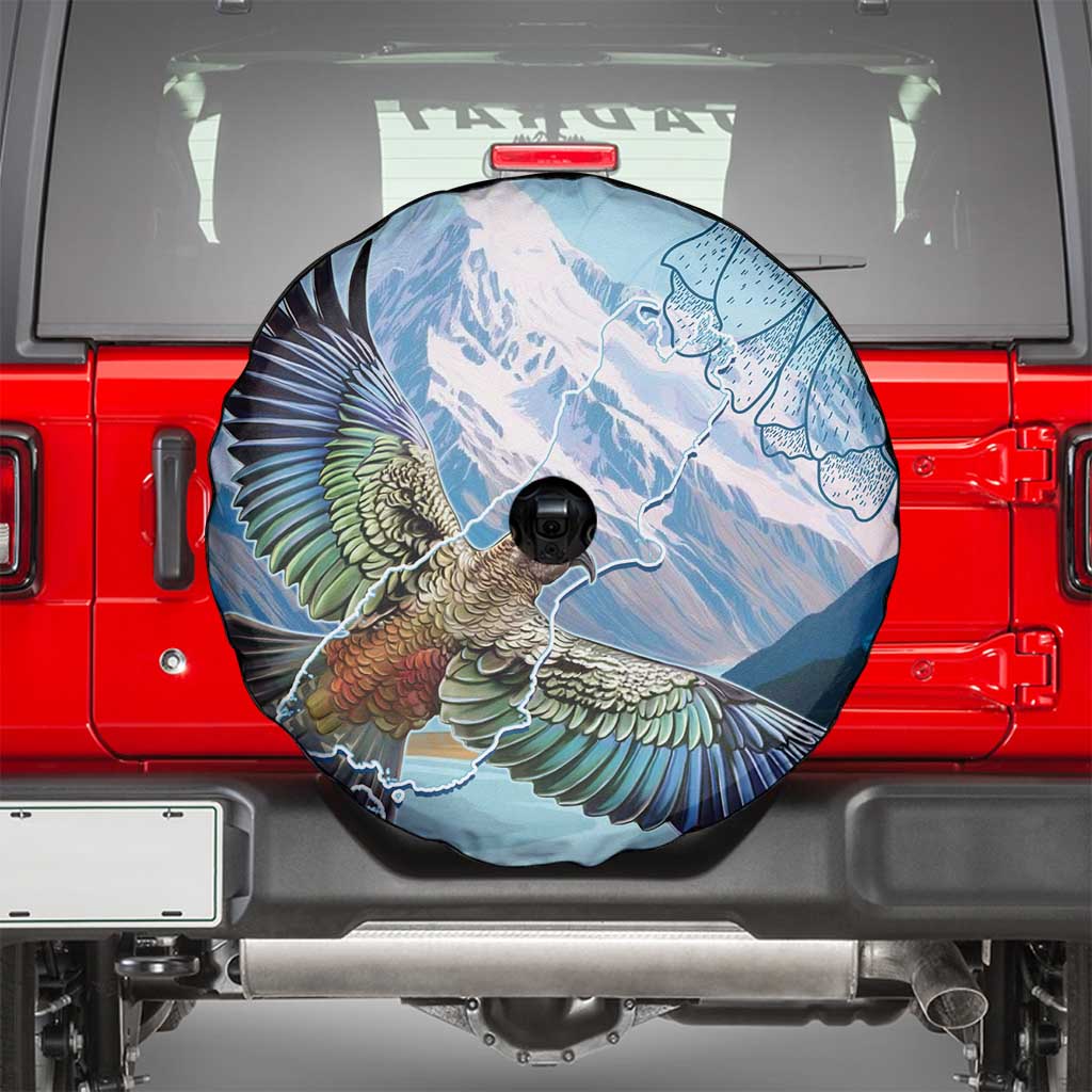 New Zealand South Island Spare Tire Cover Te Waipounamu Aoraki Kea Bird LT14 - Polynesian Pride