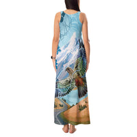 New Zealand South Island Tank Maxi Dress Te Waipounamu Aoraki Kea Bird LT14 - Polynesian Pride