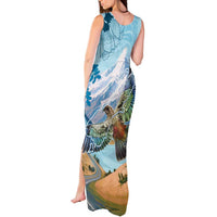 New Zealand South Island Tank Maxi Dress Te Waipounamu Aoraki Kea Bird LT14 - Polynesian Pride