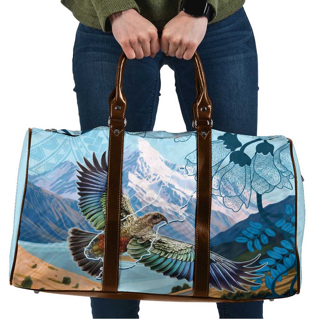 New Zealand South Island Travel Bag Te Waipounamu Aoraki Kea Bird LT14 Blue - Polynesian Pride