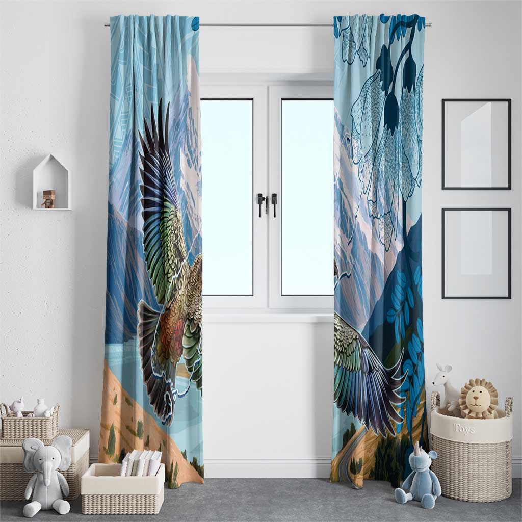 New Zealand South Island Window Curtain Te Waipounamu Aoraki Kea Bird LT14 - Polynesian Pride