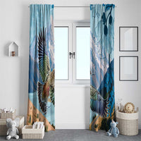 New Zealand South Island Window Curtain Te Waipounamu Aoraki Kea Bird LT14 - Polynesian Pride