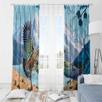 New Zealand South Island Window Curtain Te Waipounamu Aoraki Kea Bird LT14 - Polynesian Pride