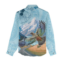 New Zealand South Island Women Casual Shirt Te Waipounamu Aoraki Kea Bird