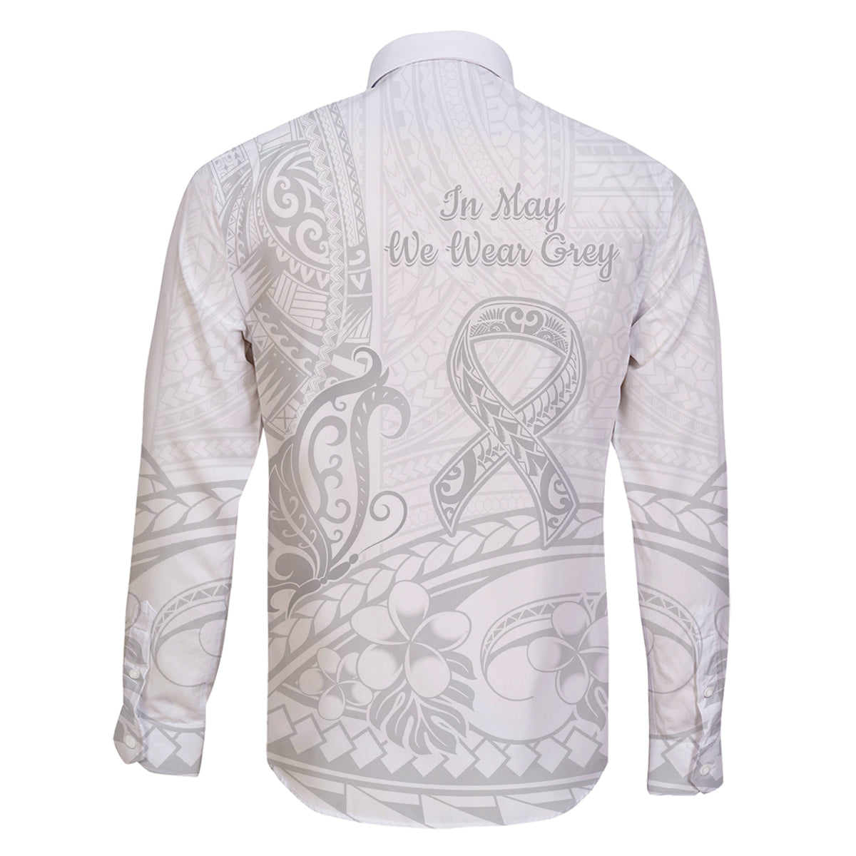Polynesia Brain Cancer Awareness Family Matching Puletasi and Hawaiian Shirt In May We Wear Grey LT14 - Polynesian Pride