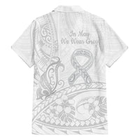 Polynesia Brain Cancer Awareness Family Matching Summer Maxi Dress and Hawaiian Shirt In May We Wear Grey LT14 - Polynesian Pride