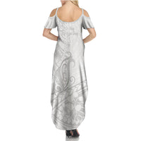 Polynesia Brain Cancer Awareness Family Matching Summer Maxi Dress and Hawaiian Shirt In May We Wear Grey LT14 - Polynesian Pride