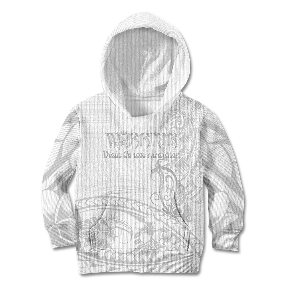 Polynesia Brain Cancer Awareness Kid Hoodie In May We Wear Grey LT14 Hoodie White - Polynesian Pride
