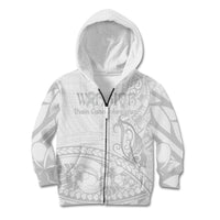 Polynesia Brain Cancer Awareness Kid Hoodie In May We Wear Grey LT14 Zip Hoodie White - Polynesian Pride