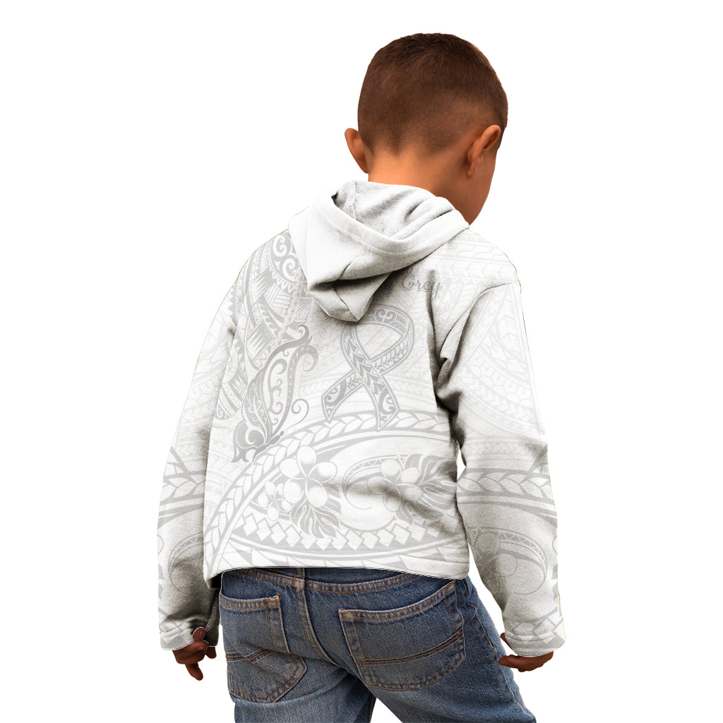 Polynesia Brain Cancer Awareness Kid Hoodie In May We Wear Grey LT14 - Polynesian Pride