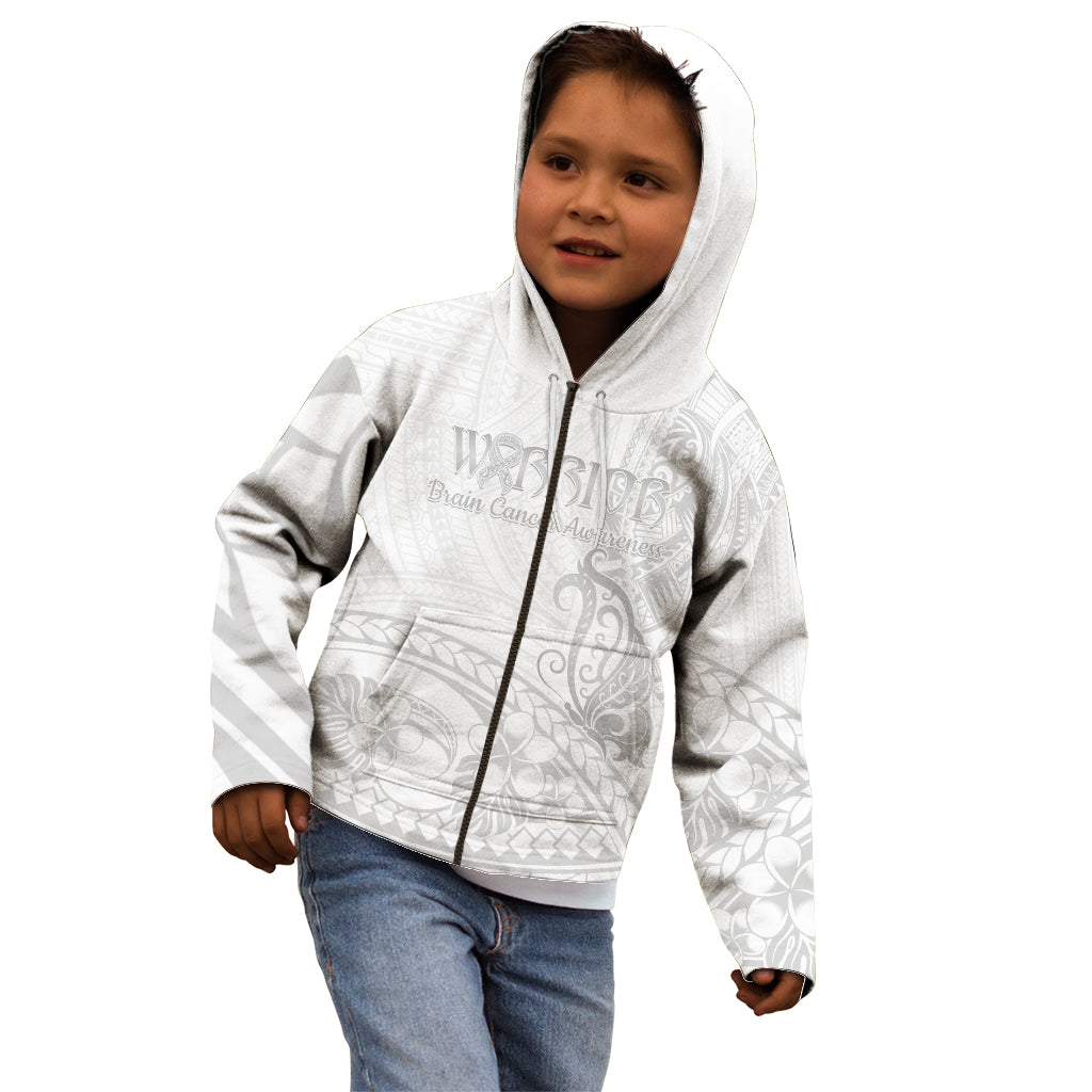 Polynesia Brain Cancer Awareness Kid Hoodie In May We Wear Grey LT14 - Polynesian Pride