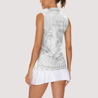 Polynesia Brain Cancer Awareness Women Sleeveless Polo Shirt In May We Wear Grey