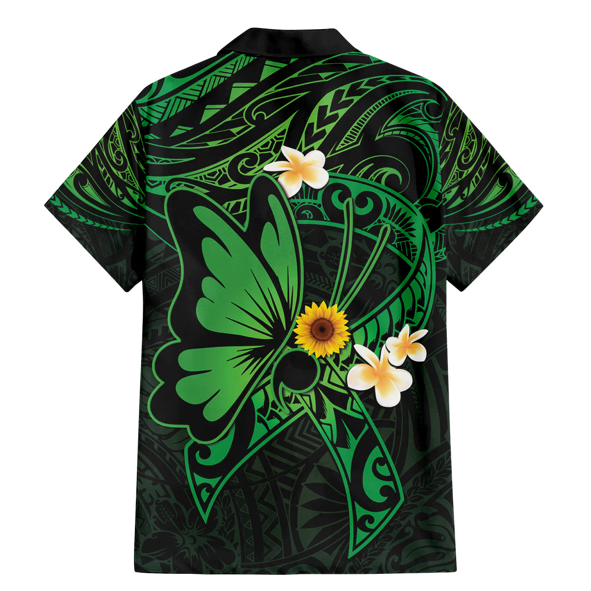 Polynesia Mental Health Awareness Family Matching Mermaid Dress and Hawaiian Shirt Green Ribbon Be Kind To Your Mind LT14 - Polynesian Pride
