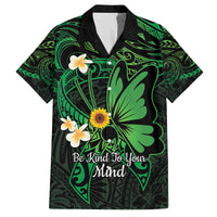 Polynesia Mental Health Awareness Family Matching Tank Maxi Dress and Hawaiian Shirt Green Ribbon Be Kind To Your Mind LT14 Dad's Shirt - Short Sleeve Green - Polynesian Pride