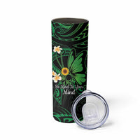 Polynesia Mental Health Awareness Skinny Tumbler Green Ribbon Be Kind To Your Mind LT14 - Polynesian Pride