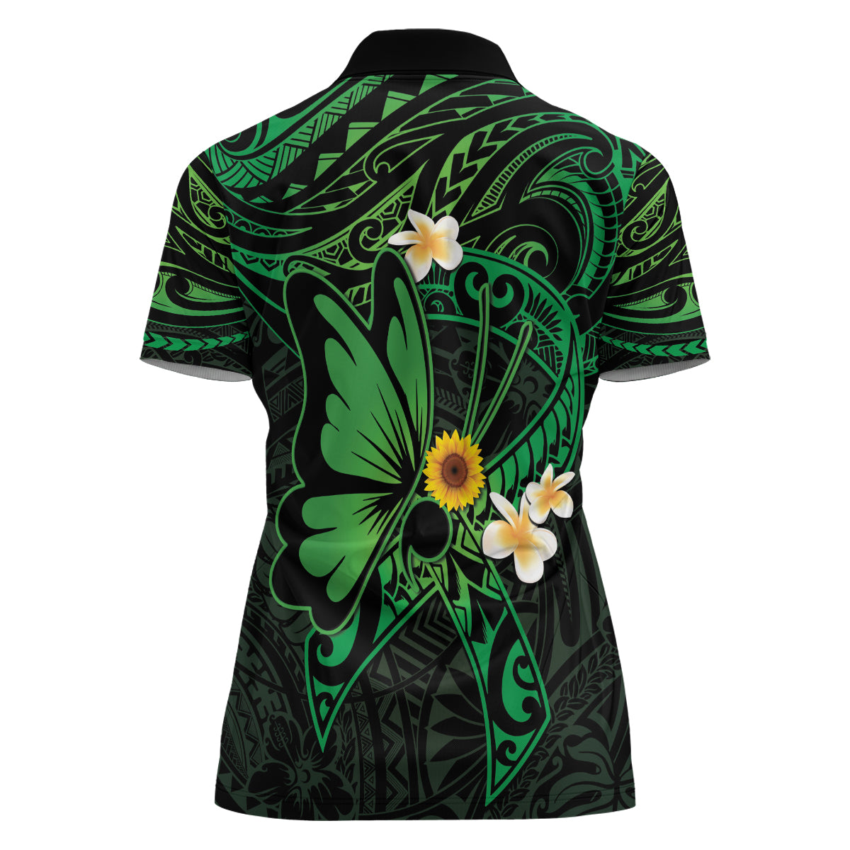 Polynesia Mental Health Awareness Women Polo Shirt Green Ribbon Be Kind To Your Mind LT14 - Polynesian Pride