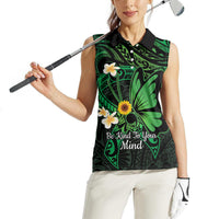 Polynesia Mental Health Awareness Women Sleeveless Polo Shirt Green Ribbon Be Kind To Your Mind LT14 - Polynesian Pride