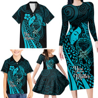 Polynesia World Ovarian Cancer Day Family Matching Long Sleeve Bodycon Dress and Hawaiian Shirt You Matter Polynesian Women LT14 - Polynesian Pride