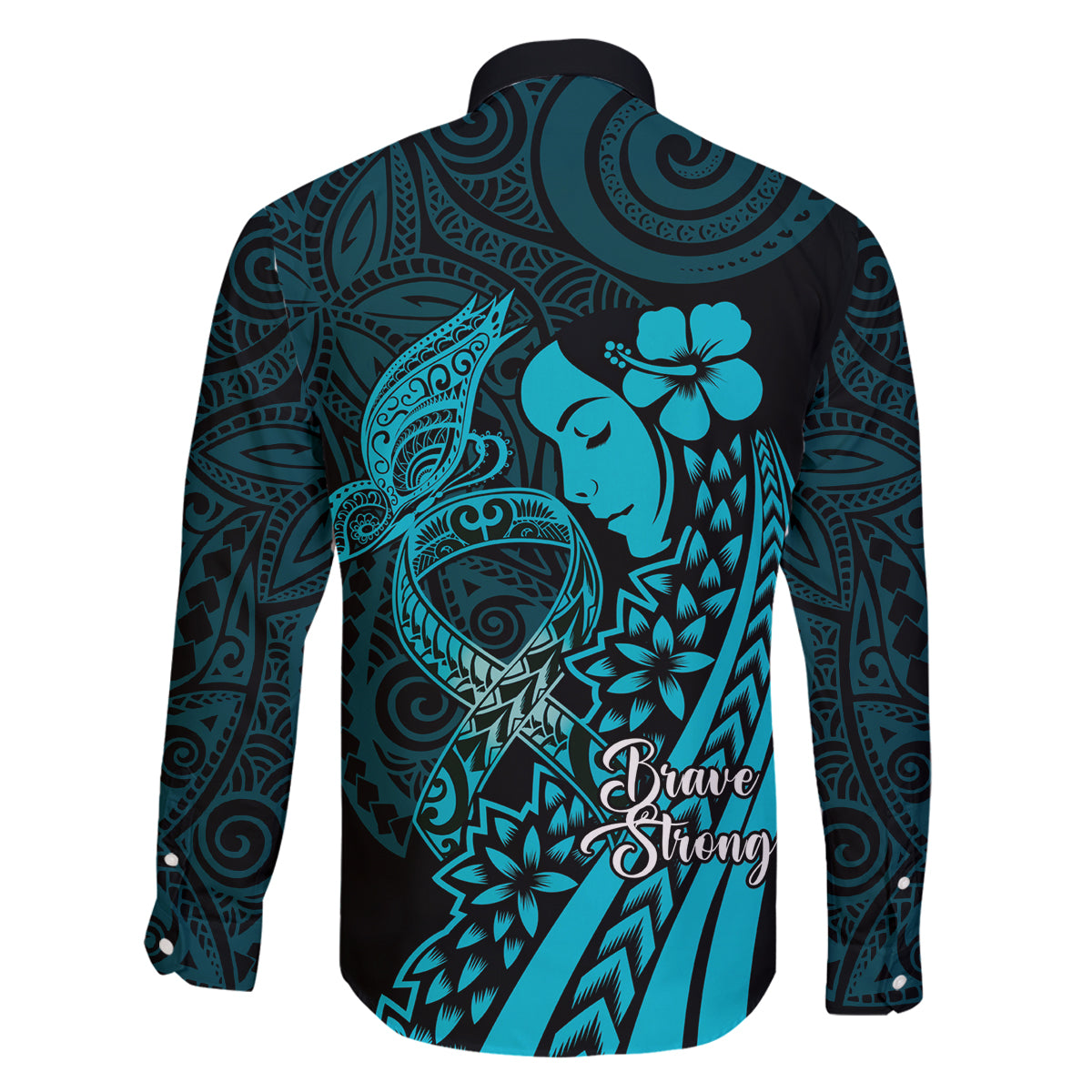 Polynesia World Ovarian Cancer Day Family Matching Mermaid Dress and Hawaiian Shirt You Matter Polynesian Women LT14 - Polynesian Pride