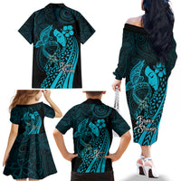 Polynesia World Ovarian Cancer Day Family Matching Off The Shoulder Long Sleeve Dress and Hawaiian Shirt You Matter Polynesian Women LT14 - Polynesian Pride
