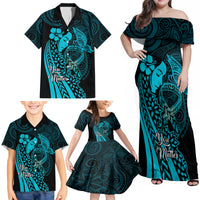 Polynesia World Ovarian Cancer Day Family Matching Off Shoulder Maxi Dress and Hawaiian Shirt You Matter Polynesian Women LT14 - Polynesian Pride
