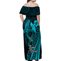 Polynesia World Ovarian Cancer Day Family Matching Off Shoulder Maxi Dress and Hawaiian Shirt You Matter Polynesian Women LT14 - Polynesian Pride