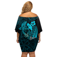 Polynesia World Ovarian Cancer Day Family Matching Off Shoulder Short Dress and Hawaiian Shirt You Matter Polynesian Women LT14 - Polynesian Pride
