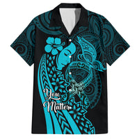 Polynesia World Ovarian Cancer Day Family Matching Puletasi and Hawaiian Shirt You Matter Polynesian Women LT14 Dad's Shirt - Short Sleeve Teal - Polynesian Pride