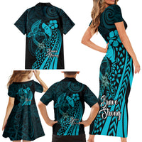 Polynesia World Ovarian Cancer Day Family Matching Short Sleeve Bodycon Dress and Hawaiian Shirt You Matter Polynesian Women LT14 - Polynesian Pride