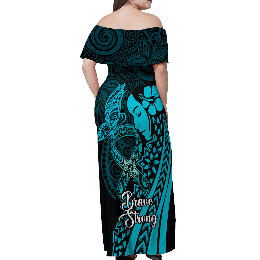 Polynesia World Ovarian Cancer Day Off Shoulder Maxi Dress You Matter Polynesian Women