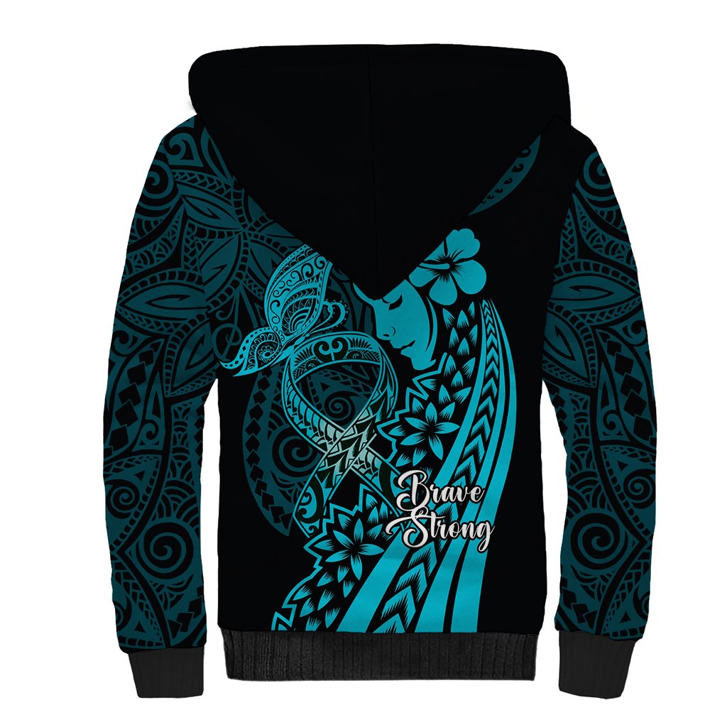 Polynesia World Ovarian Cancer Day Sherpa Hoodie You Matter Polynesian Women LT14 - Polynesian Pride